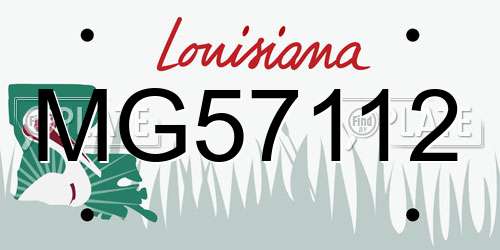 MG57112 Louisiana License Plate