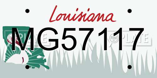 MG57117 Louisiana License Plate
