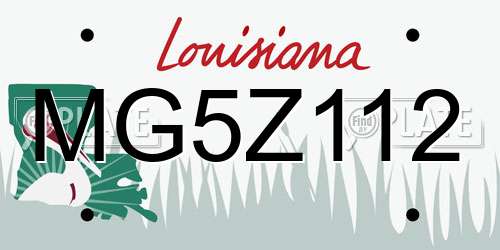MG5Z112 Louisiana License Plate