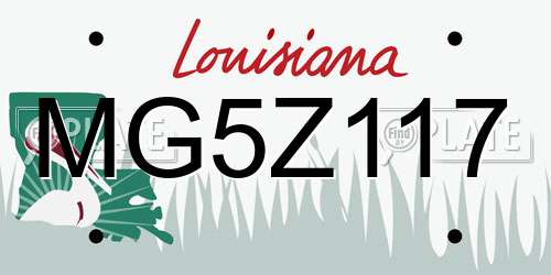 MG5Z117 Louisiana License Plate