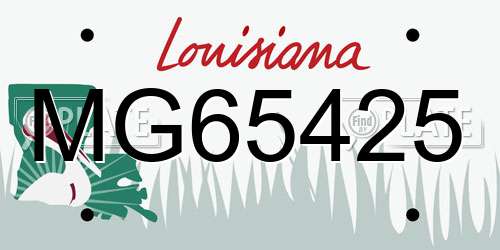 MG65425 Louisiana License Plate