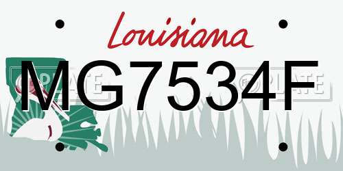 MG7534F Louisiana License Plate