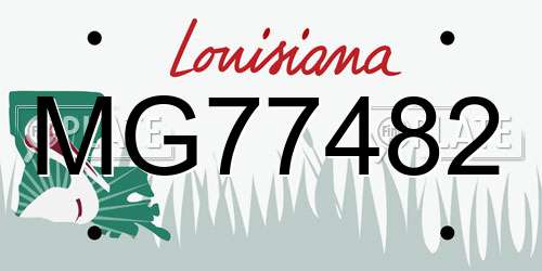 MG77482 Louisiana License Plate