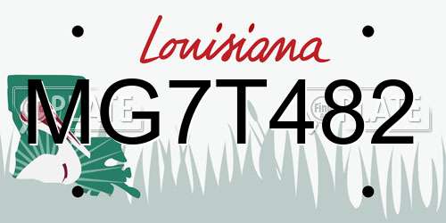MG7T482 Louisiana License Plate