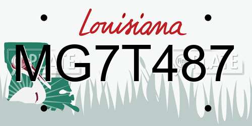 MG7T487 Louisiana License Plate