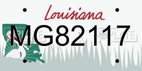 MG82117 Louisiana License Plate