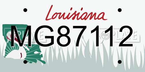 MG87112 Louisiana License Plate
