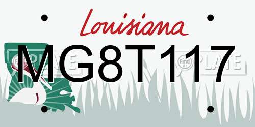 MG8T117 Louisiana License Plate