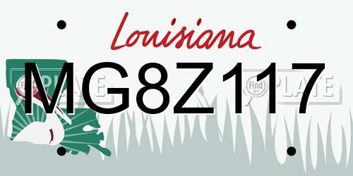 MG8Z117 Louisiana License Plate
