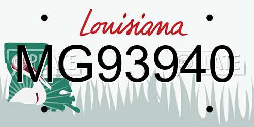 MG93940 Louisiana License Plate