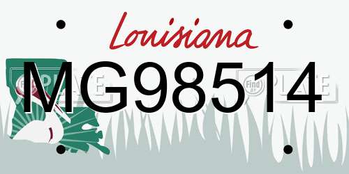 MG98514 Louisiana License Plate
