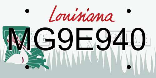MG9E940 Louisiana License Plate
