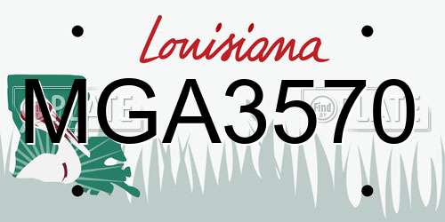 MGA3570 Louisiana License Plate