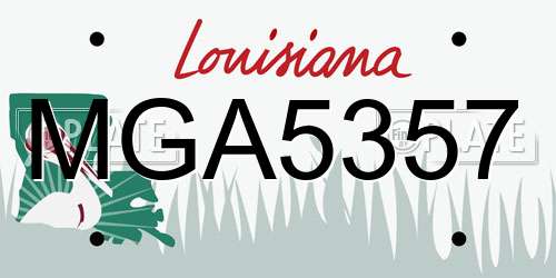 MGA5357 Louisiana License Plate