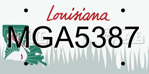 MGA5387 Louisiana License Plate