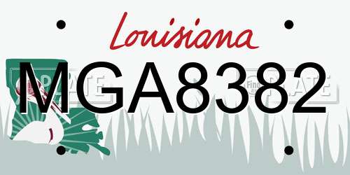 MGA8382 Louisiana License Plate
