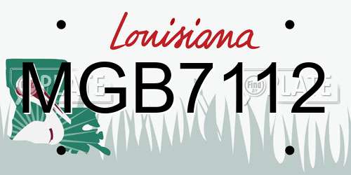 MGB7112 Louisiana License Plate