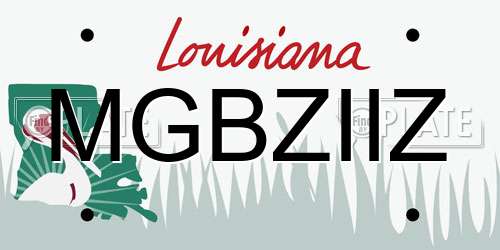 MGBZIIZ Louisiana License Plate