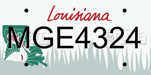 MGE4324 Louisiana License Plate