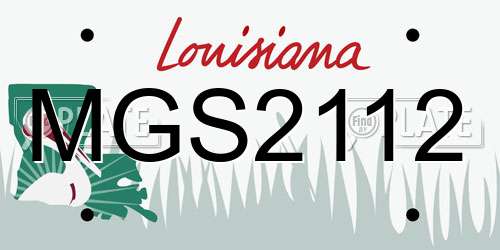MGS2112 Louisiana License Plate