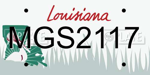 MGS2117 Louisiana License Plate