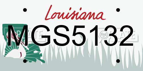 MGS5132 Louisiana License Plate