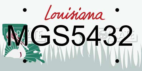 MGS5432 Louisiana License Plate