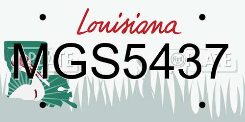 MGS5437 Louisiana License Plate