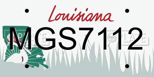 MGS7112 Louisiana License Plate
