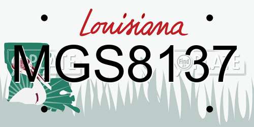 MGS8137 Louisiana License Plate
