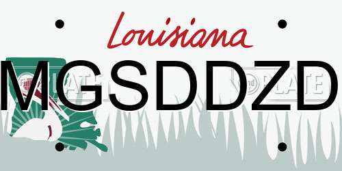 MGSDDZD Louisiana License Plate
