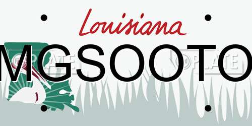 MGSOOTO Louisiana License Plate