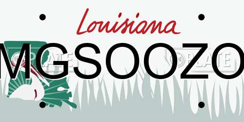 MGSOOZO Louisiana License Plate