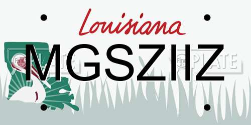 MGSZIIZ Louisiana License Plate
