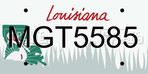 MGT5585 Louisiana License Plate