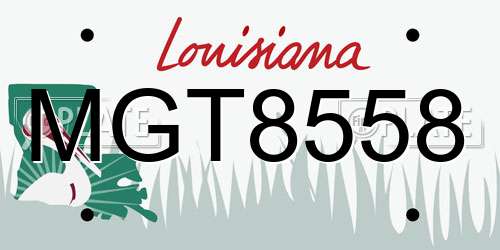 MGT8558 Louisiana License Plate