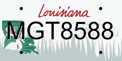 MGT8588 Louisiana License Plate
