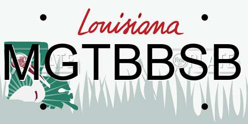 MGTBBSB Louisiana License Plate