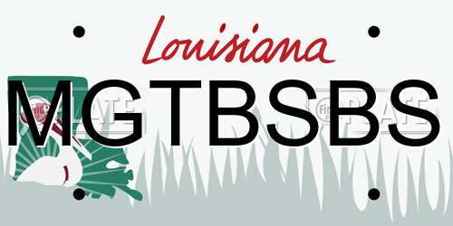 MGTBSBS Louisiana License Plate