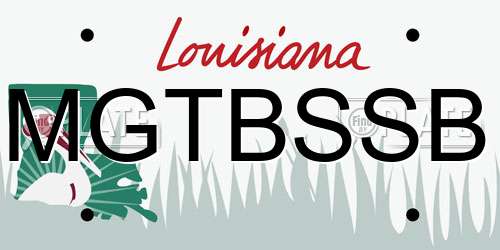 MGTBSSB Louisiana License Plate
