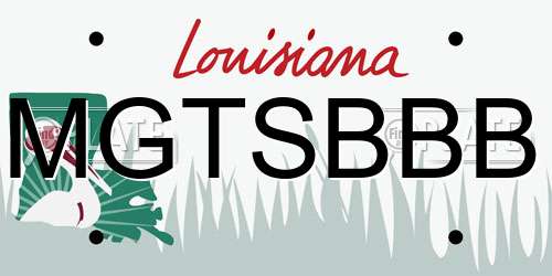 MGTSBBB Louisiana License Plate