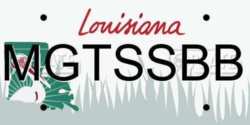 MGTSSBB Louisiana License Plate