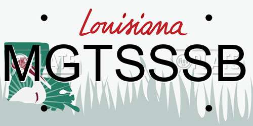 MGTSSSB Louisiana License Plate