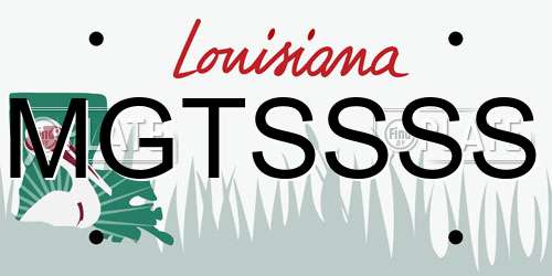 MGTSSSS Louisiana License Plate