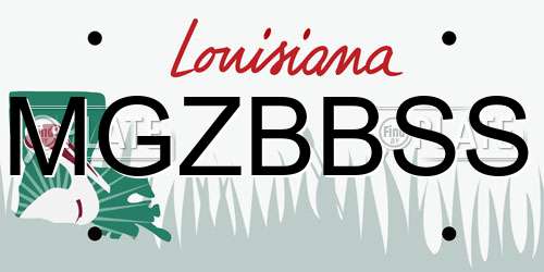 MGZBBSS Louisiana License Plate