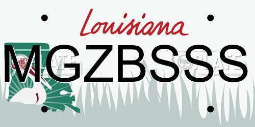 MGZBSSS Louisiana License Plate