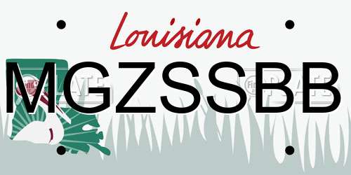 MGZSSBB Louisiana License Plate