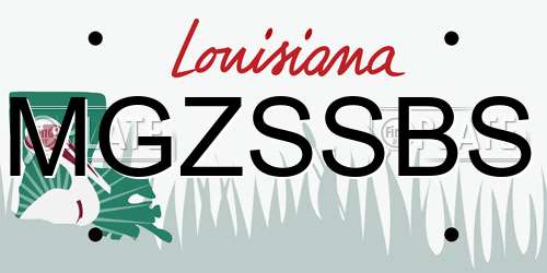 MGZSSBS Louisiana License Plate