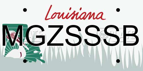 MGZSSSB Louisiana License Plate