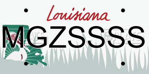 MGZSSSS Louisiana License Plate